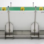 Bigro-Futtertrog für Ferkel mit getrenntem Trink- und Fressbereich